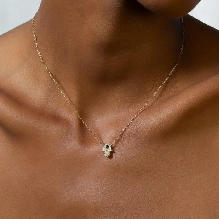Мама любит ребенка рука hamsa charm из стерлингового серебра 925 пробы модные сапфиры с