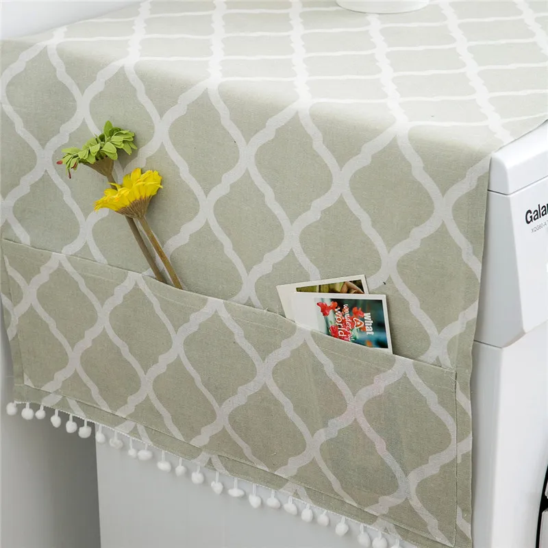 

Multi-color Polyester Style Striped Home Washing Machine Dust Proof Cover Refrigerator Microwave Oven Top Overlay Accessories
