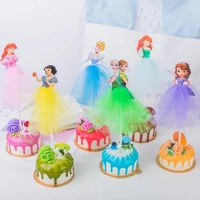 1pcslot frozen elsa anna princess party cake cupcake toppers cake flag girls birthday party decor anniversaire cake supplies