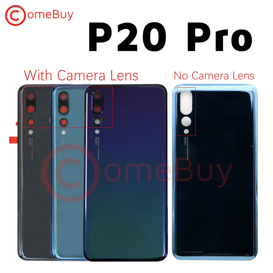 Задняя стеклянная крышка для Huawei P20 Pro аккумулятора корпуса с объективом