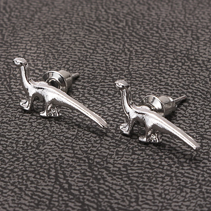 3 пары милые металлические серьги гвоздики в форме динозавра для панк маленькие с