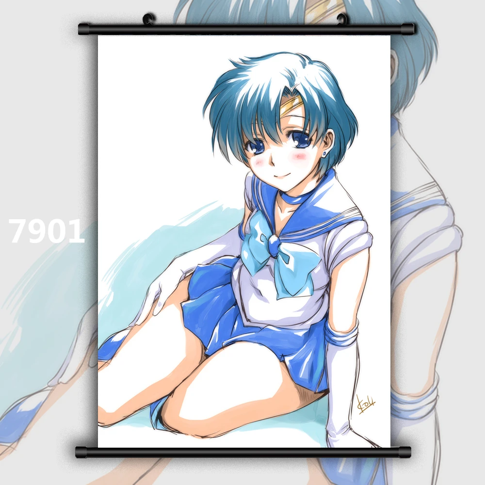 7901 Сейлор Мун Кристалл Chibiusa Kaiou Michiru Рей Хино Луна Tsukino Usagi Tenou Haruka Аниме Манга плакат в рулоне - Цвет: 7901