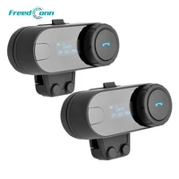 freedconn updated tcom sc bt bluetooth for all motorcycle helmet intercom interphone headset with lcd screen fm radio