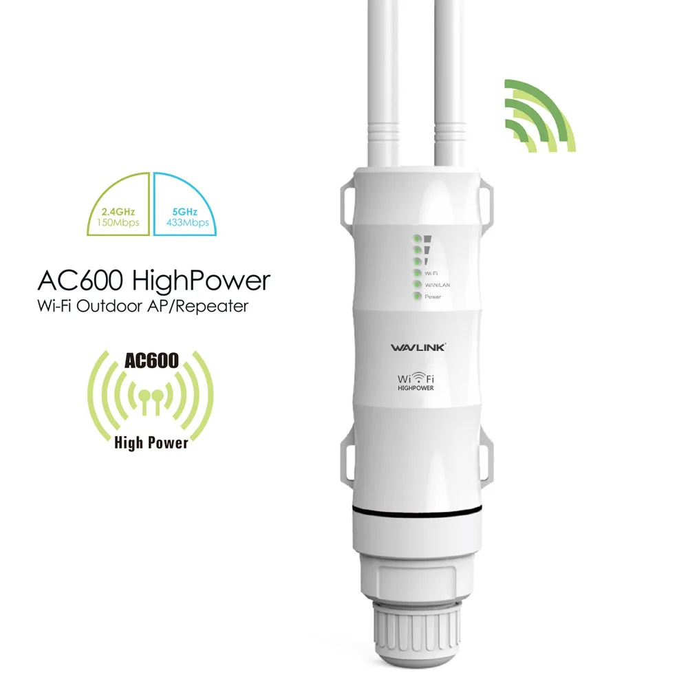Repetidor sem Fio à Prova Água de Alta-potência ao ar Ponto de Acesso Livre Wifi Router – Cpe Wisp Dupla Dand 2.4 5ghz 12dbi Antena Poe Ac600 3-1 d’