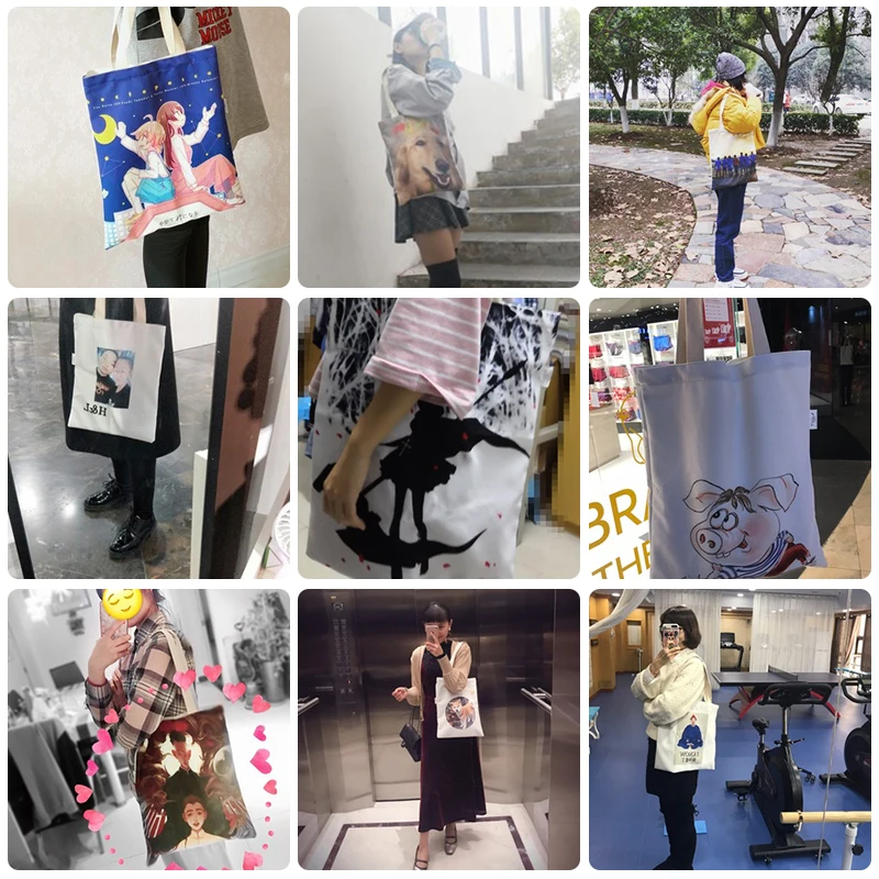 Холщовая Сумка для фотосессии женские Наплечные сумки с принтом популярного