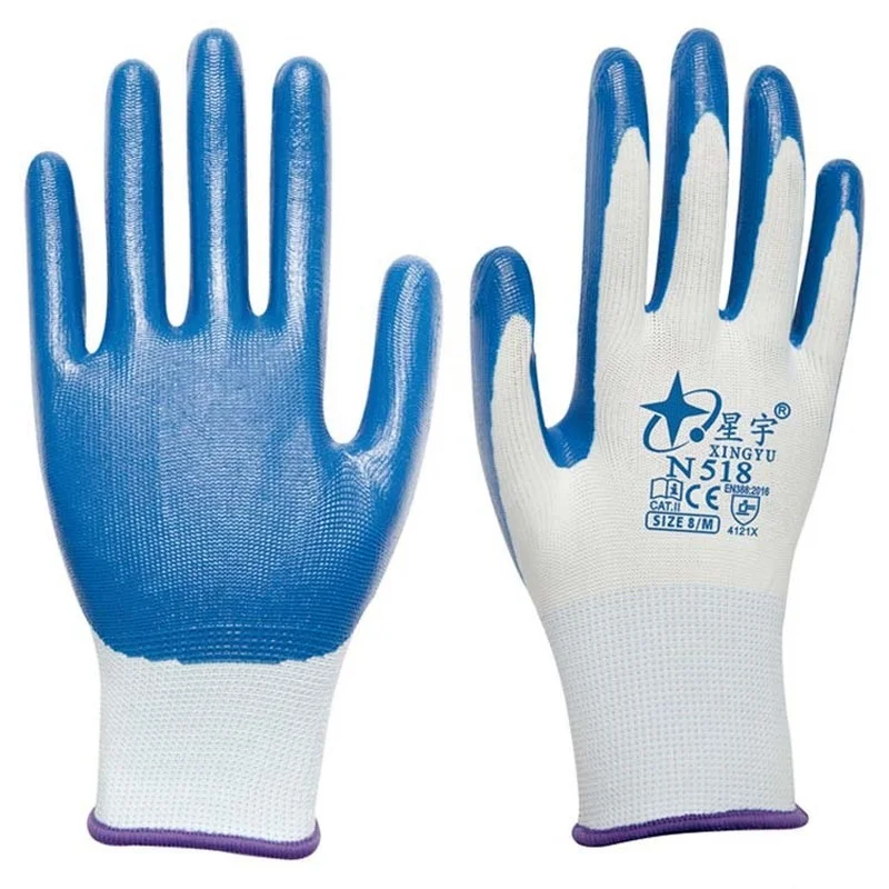 

Nitrile dipped gloves, wear-resistant, oil-proof, anti-skid, construction site maintenance labor insurance protective gloves