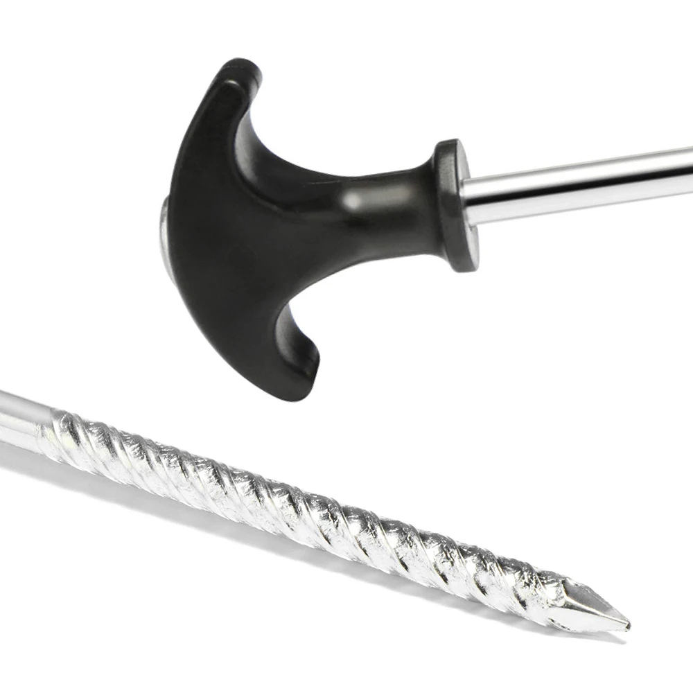 

12pcs Tent Pegs Metal Long And Sturdy Nails With Thread For Camping And Outdoor Ideal For Normal And Hard Ground