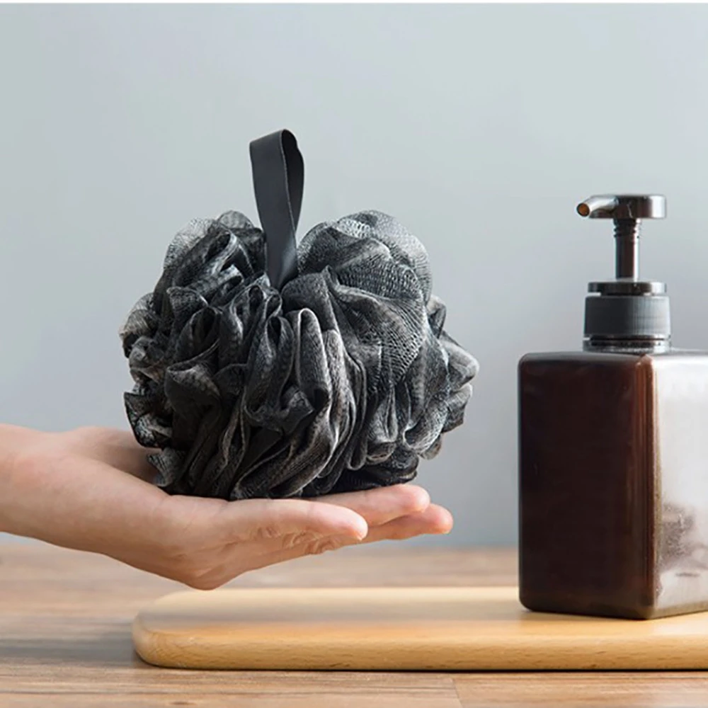 Щетка из натуральной щетины для тела с губкой черного бамбукового угля волокна PE