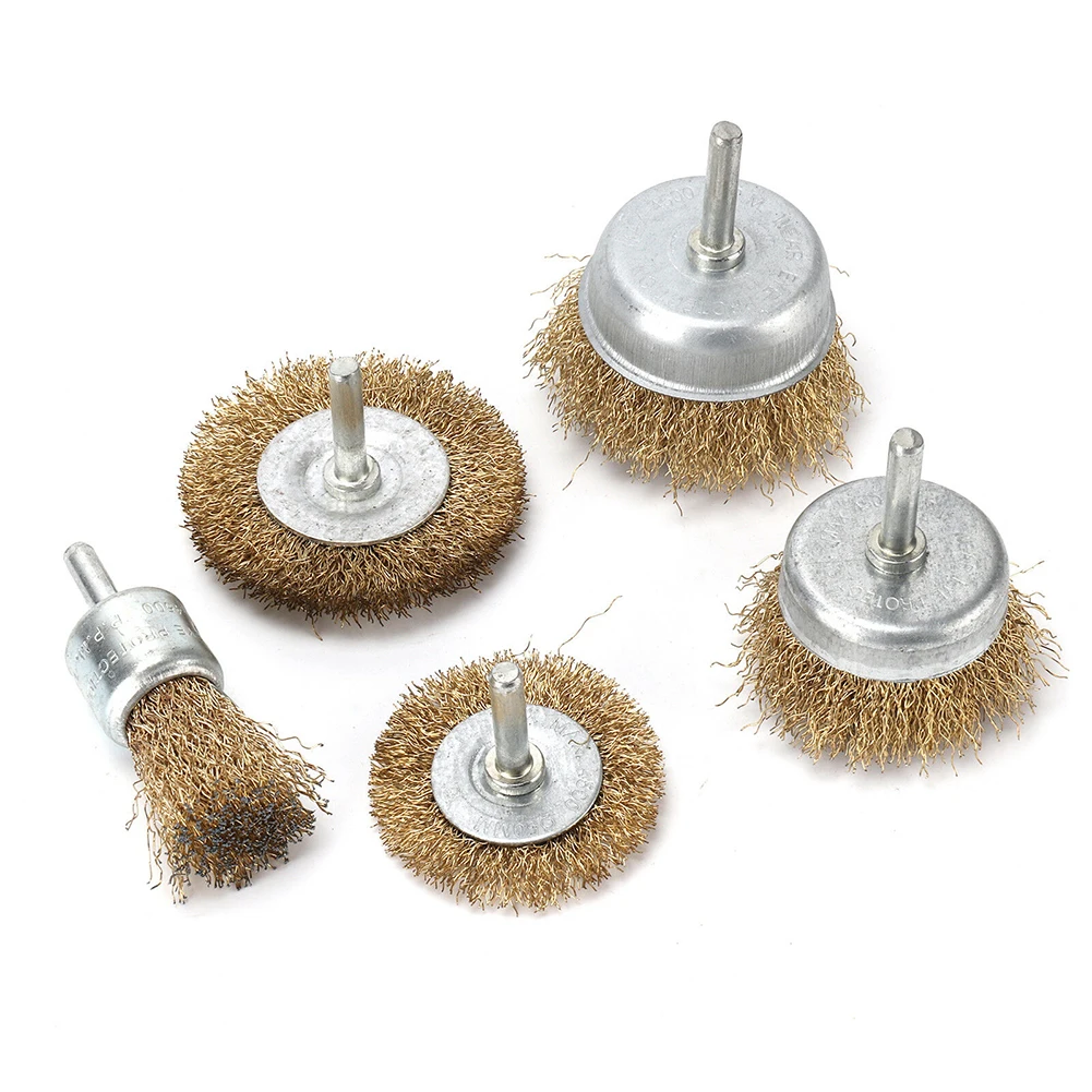 5 шт. Миска тип проволочная щетка с латунным покрытием стальная колесо