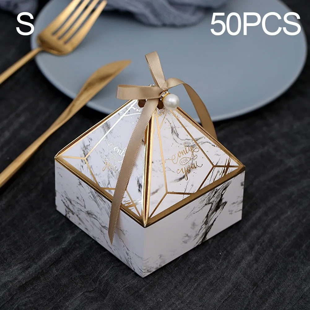 

50 шт. драгоценный камень башня Бронзирующая коробка для конфет маленькая картонная коробка для свадебных карт декоративная бумажная Подар...