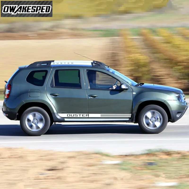 Автомобильная виниловая пленка наклейки 2 шт. для Dacia Renault Duster двусторонняя полоса