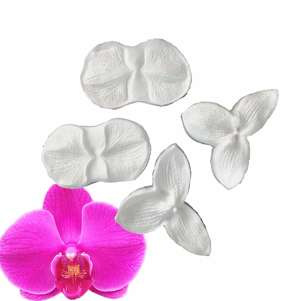 

Phalaenopsis Petals Silicone Mold Fondant Flowers Mould Cake Decorating Tools Chocolate Gumpaste Mold Sugarcraft Baking Clay