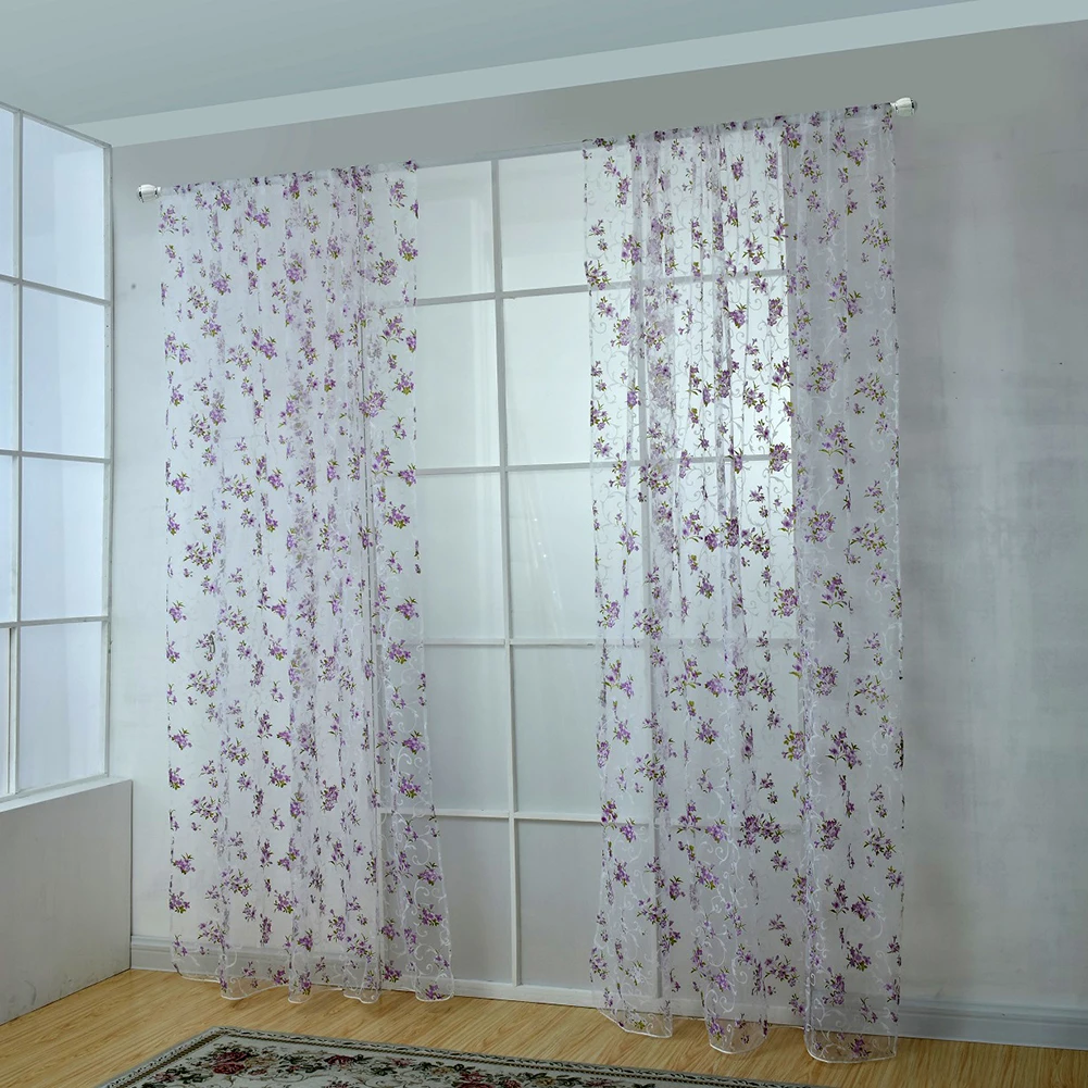 100x200 см в деревенском стиле цветочные прозрачные Занавески для окон дверные
