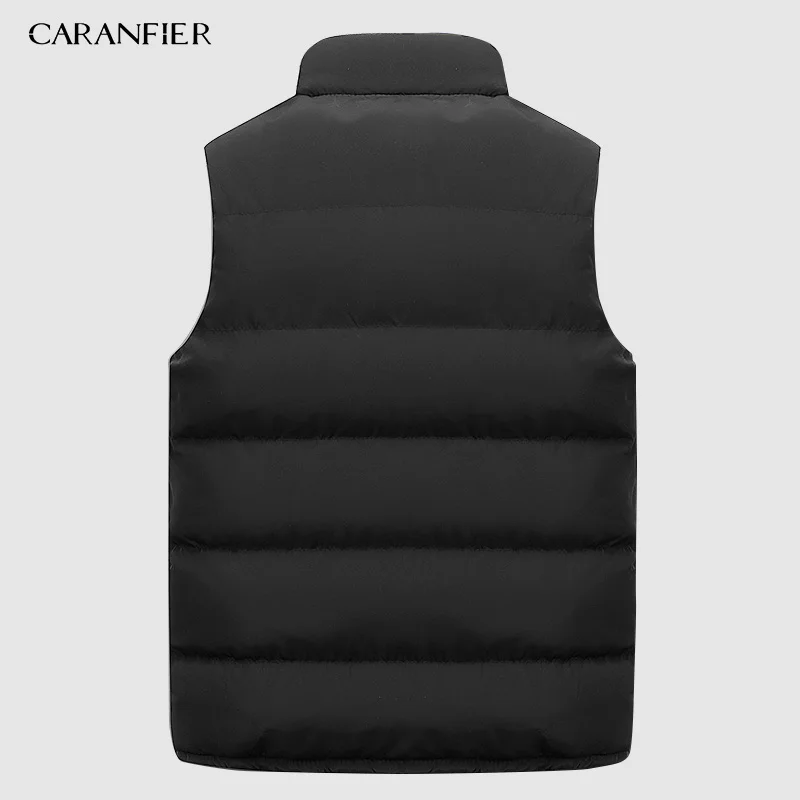 CARANFIER 4XL 5XL мужской зимний жилет термальные куртки без рукавов мужские повседневные приталенные пуховые хлопковые Жилеты мужские Брендовые жилеты
