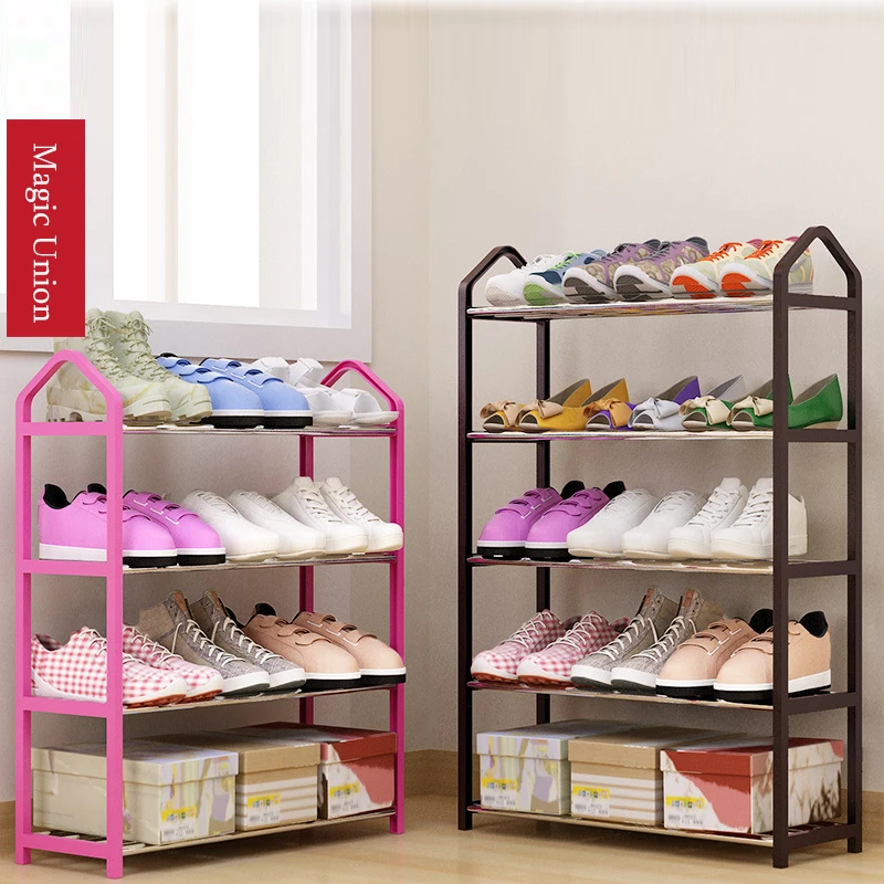 Металлическая железная полка для обуви многоуровневый стеллаж хранения в