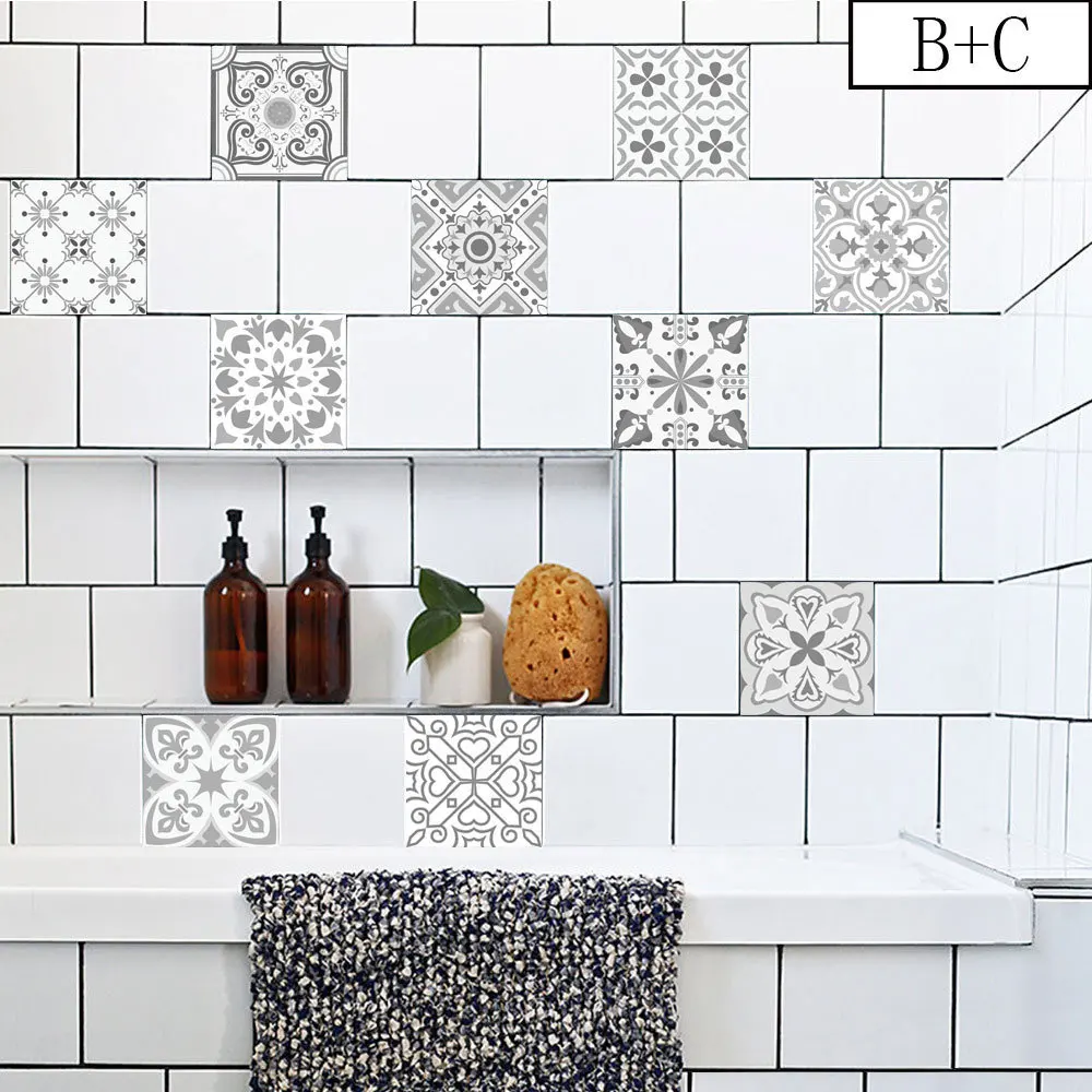 Ceramic Tile 3D Printing Film PVC Floor Contact Paper Covering DIY Self-adhensive Waterproof Wall Sticker | Дом и сад