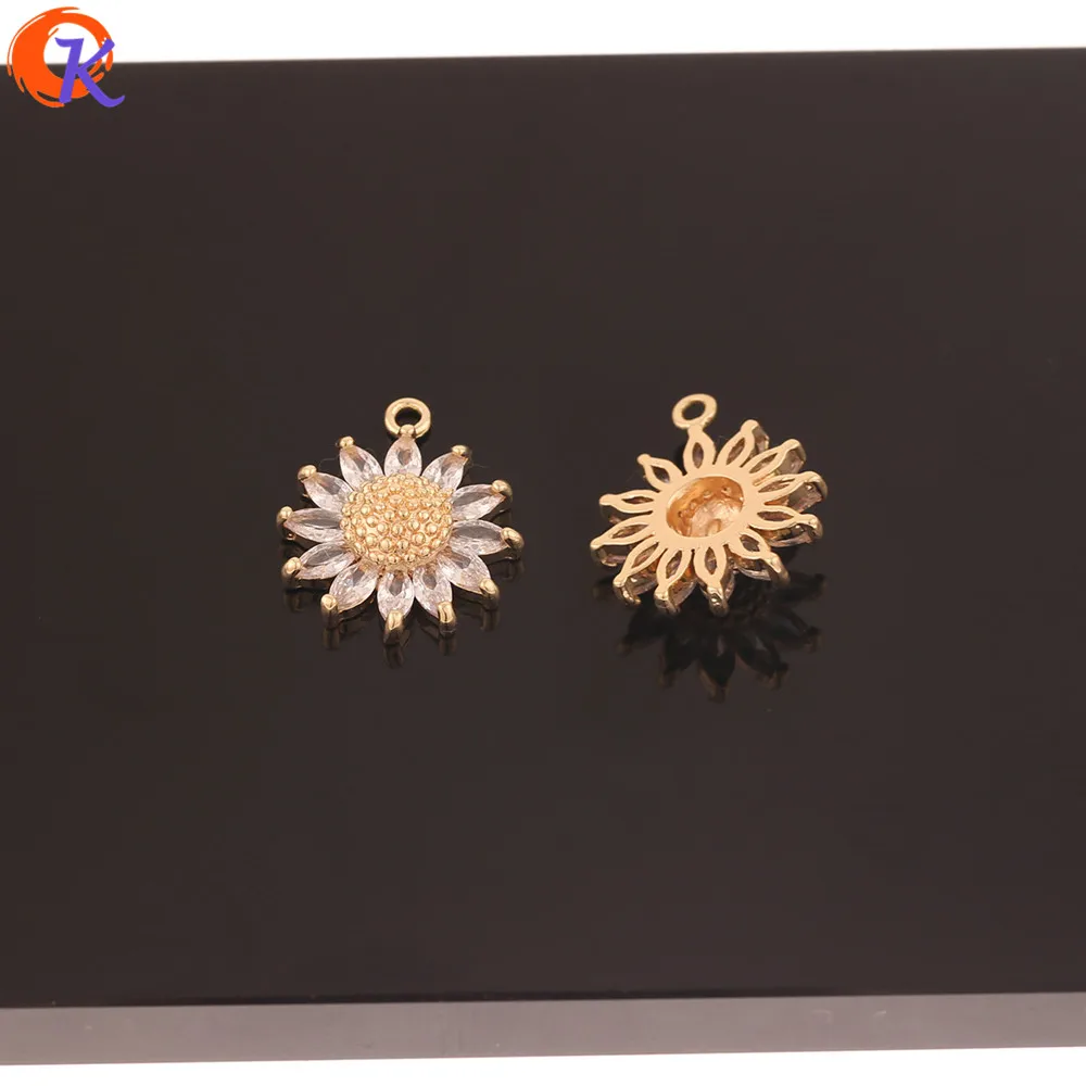 

Cordial Design 20Pcs 17*21MM Jewelry Accessories/CZ Flower Charms/Genuine Gold Plating/DIY Making/Hand Made/Earring Findings