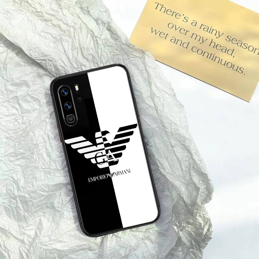 

Italy Luxury Brand EA-7 Phone Case For HUAWEI P 9 10 20 30 40 Lite smart Pro Z 2019 Nova 5T 6 7 i black Etui Silicone Hoesjes