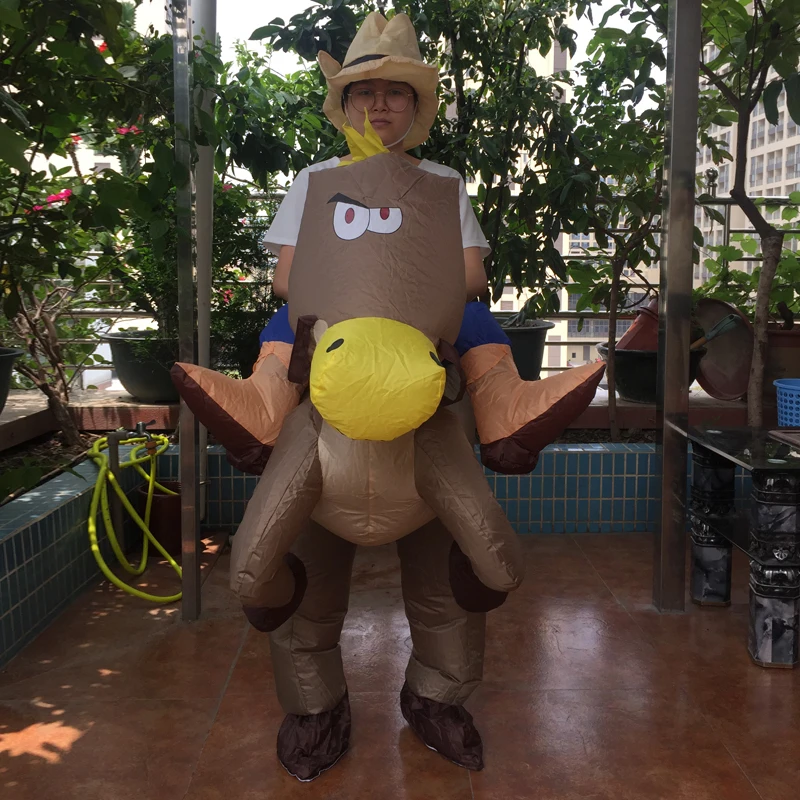 Надувной костюм ковбоя для верховой езды нарядное платье взрослых оленя