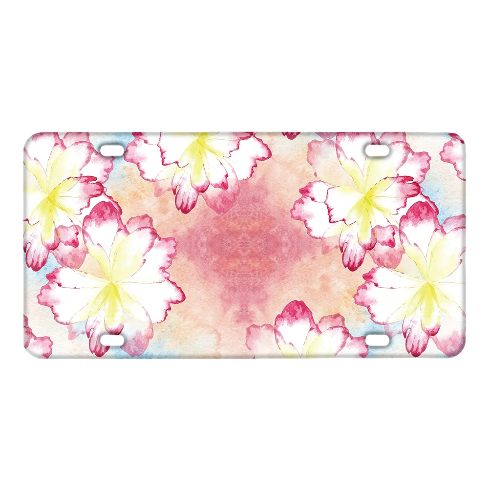 

PinUp Angel Lifelike Flower Pattern License Plate Car Front Decoration Protector for Cars Vehicle Decorative Accessories Hot