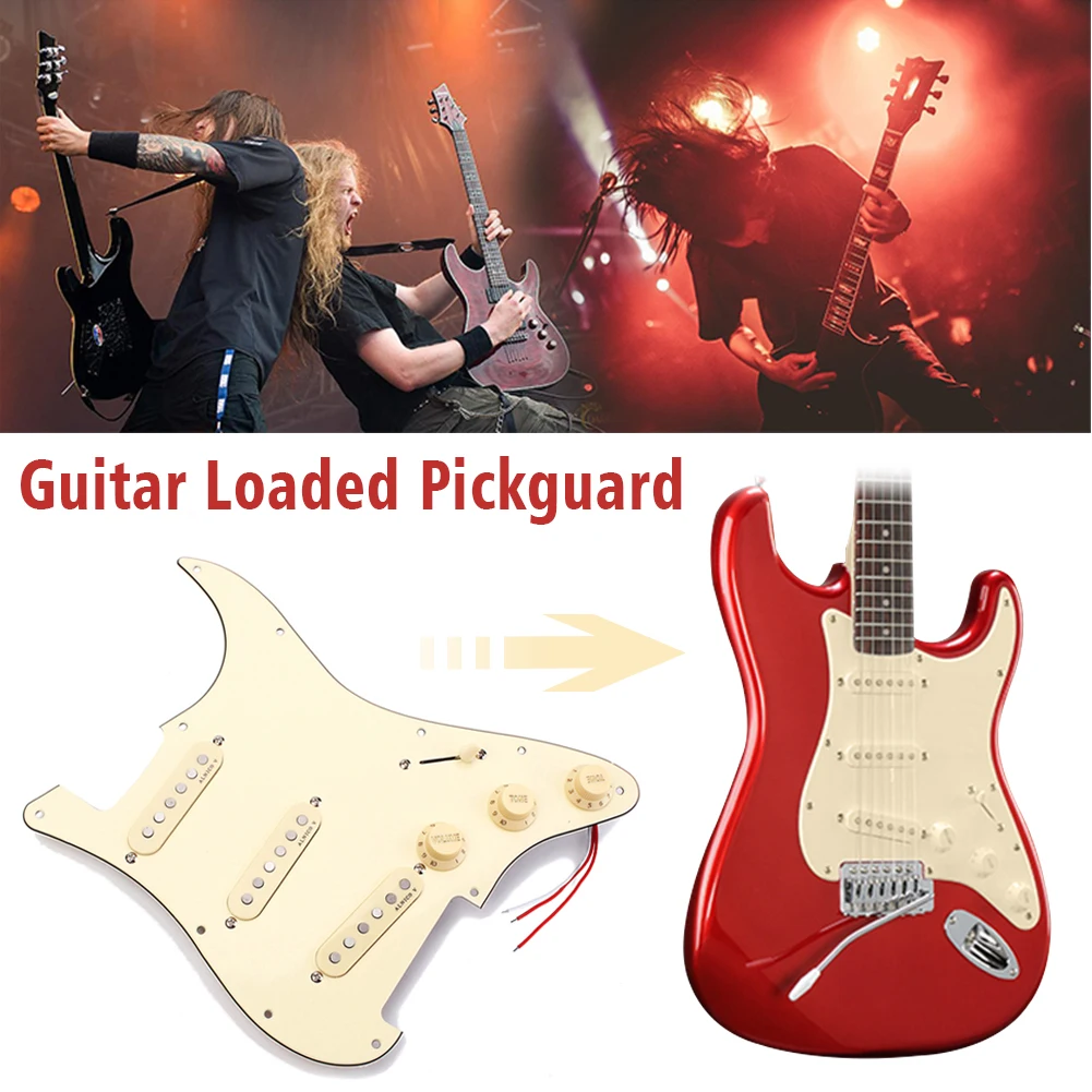 

Prewired Guitar Loaded Pickguard Durable Scratch Plate Easy Install With Alnico V Magnet Home Protector Electric DIY Accessories
