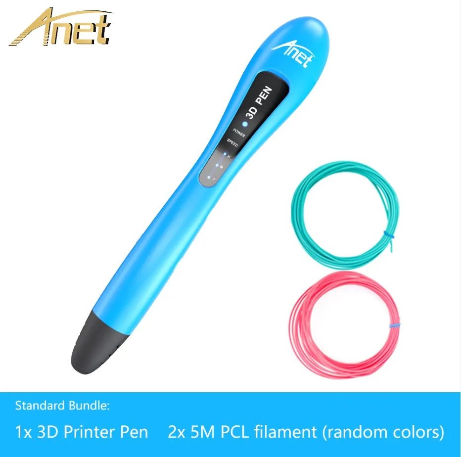 Anet VP01 низкая температура Безопасный детский подарок DIY 3D Ручка принтер с PCL нити - Цвет: Blue 3D Pen