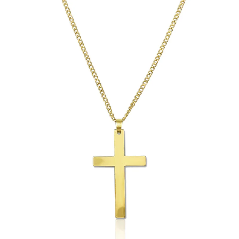 

2021 Fashion Cross Pendants Necklace Gold Black Silver Color Jesus Cross Pendant Necklace Jewelry For Men/Women Wholesale Gifts