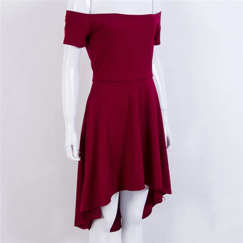 

Hirigin Hot Women Elegant Summer Dresses 2020 New Casual Off Shoulder Solid Dresses Sexy Ladies Party Evening Short Mini Dress