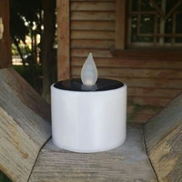 1pc waterproof electric candle simulation flameless solar powered led candle light electronic tea light candles flame light