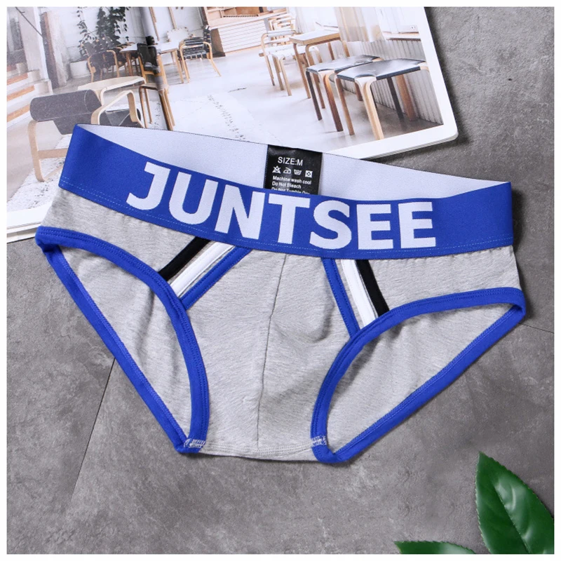 

3 Sets/Bags Fashion Stripe Stitching Sexy Cotton Briefs Fashion Youth Sexy Sports Retro European And American Style Men's Briefs