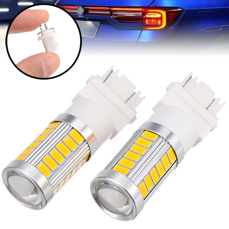 2шт 3157 3156 3057 33LED 12В Автомобильный задний сигнальный светильник 5630 SMD Янтарный