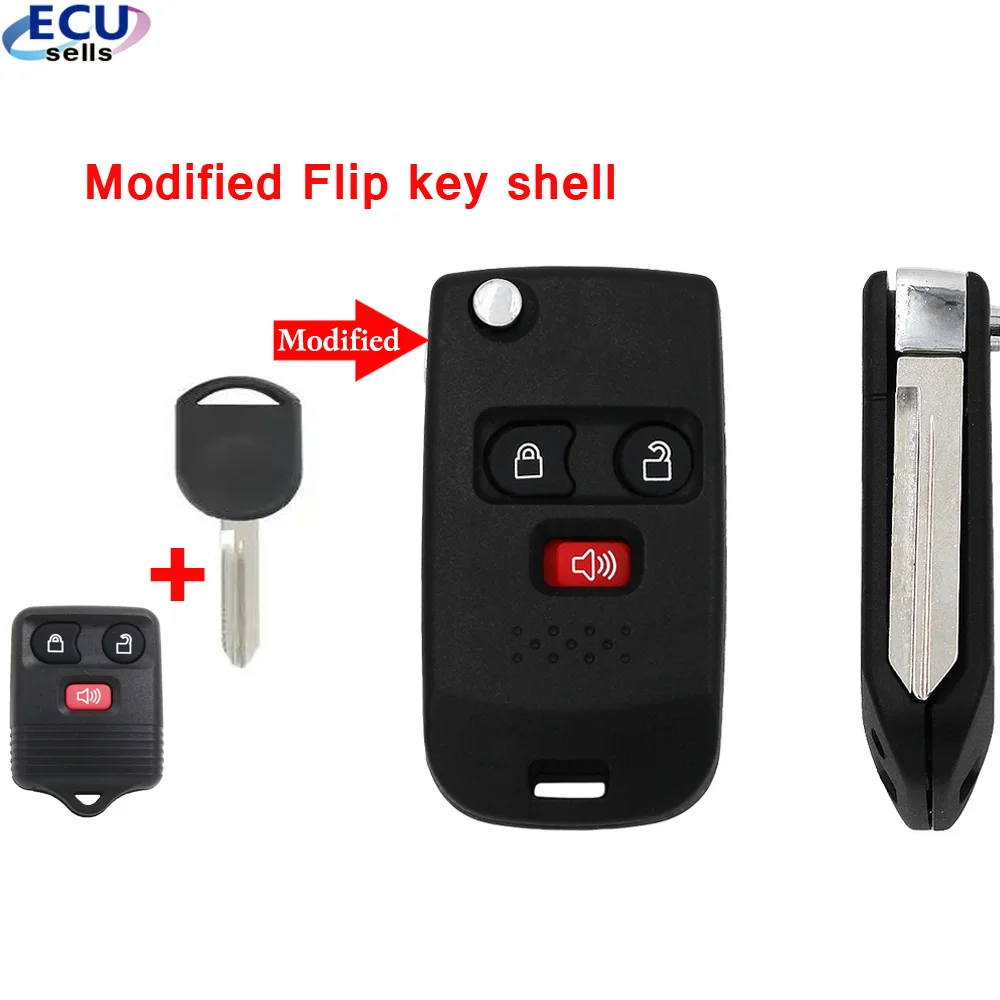 3-кнопочный складной корпус дистанционного ключа флип-Брелок оболочка для Ford Crown