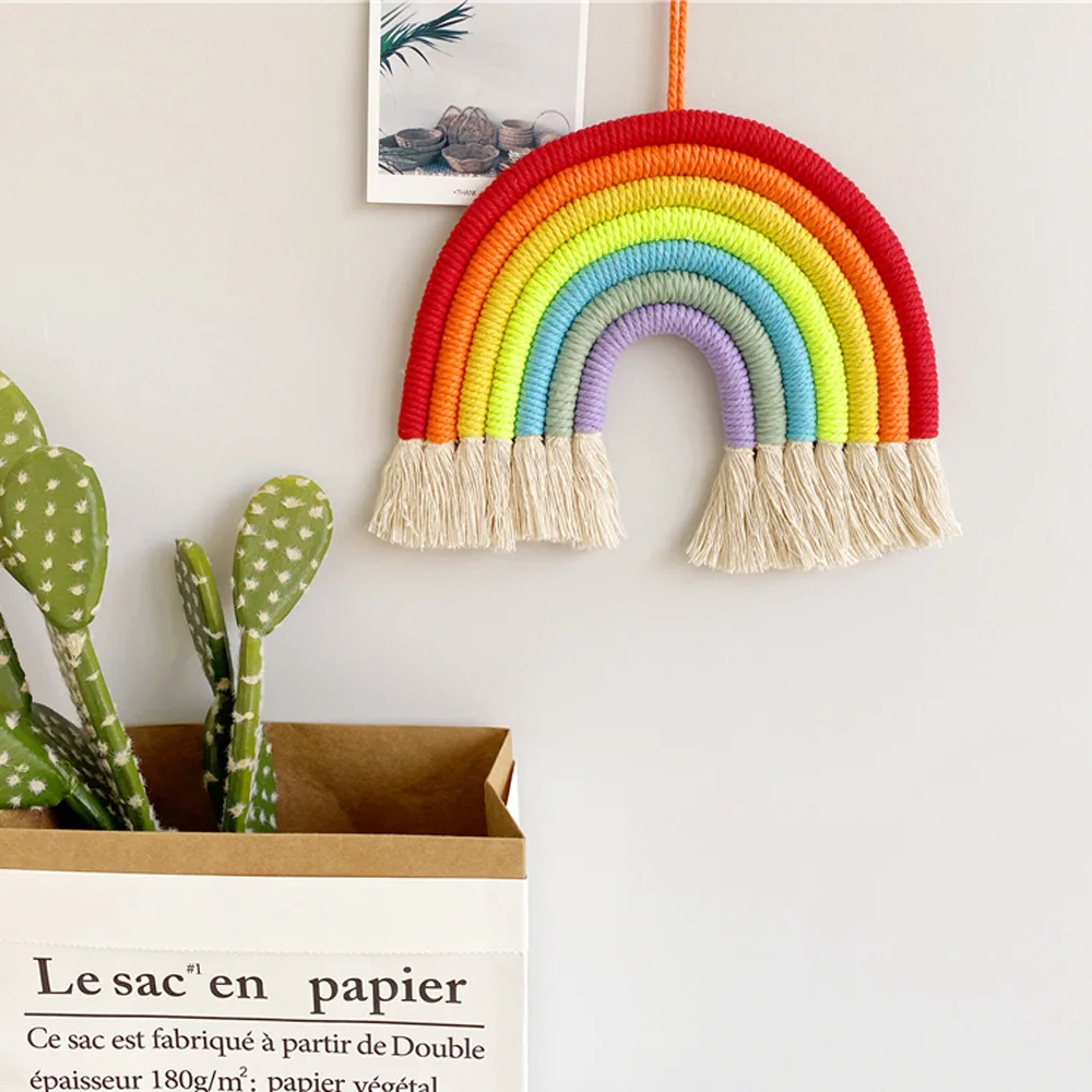 

Nordic Rainbow Wall Decoration Macrame Room Wall Hanging Decorations Home Living Room Bedroom Nursery Decor Accessories Deco