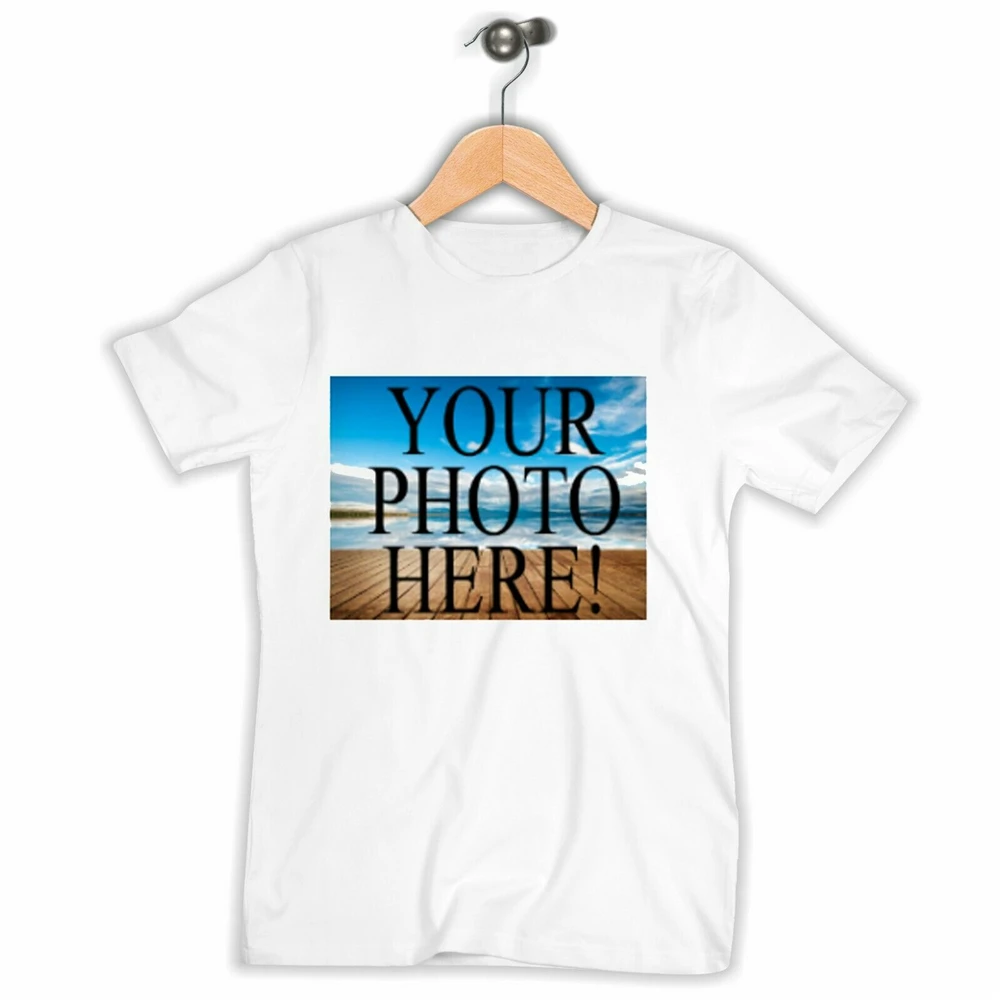 Персонализированная фото футболка с логотипом на заказ подарок детям мужчинам