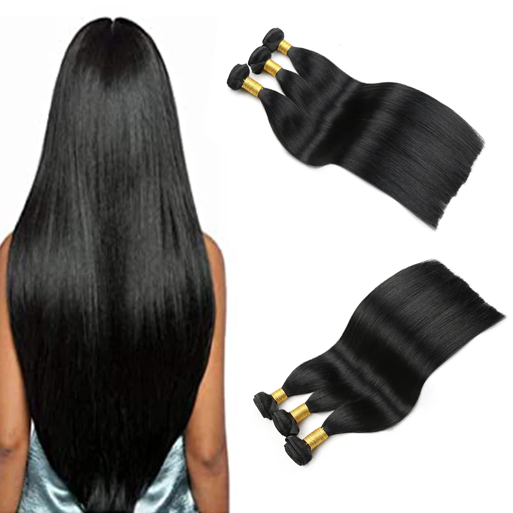 Toysww Brazilian Hair Bundles 18-24inch Human Hair Weave Extensions Brazilian Straight Virgin Human Hair Extensions