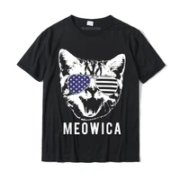 meowica funny patriotic cat 4th of july t shirt t shirt classic autumn cotton male tshirts printing happy new year