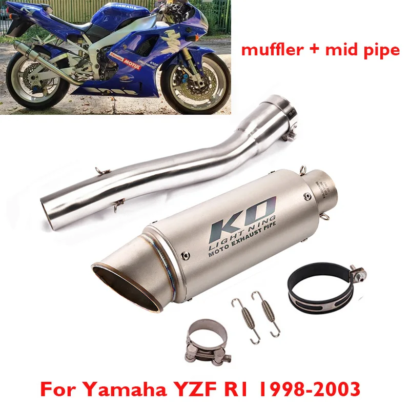 

Motorcycle R1 Exhaust Tip Muffler Silencer Escape Middle Mid Link Pipe Connection Tube for Yamaha YZF R1 1998-2003