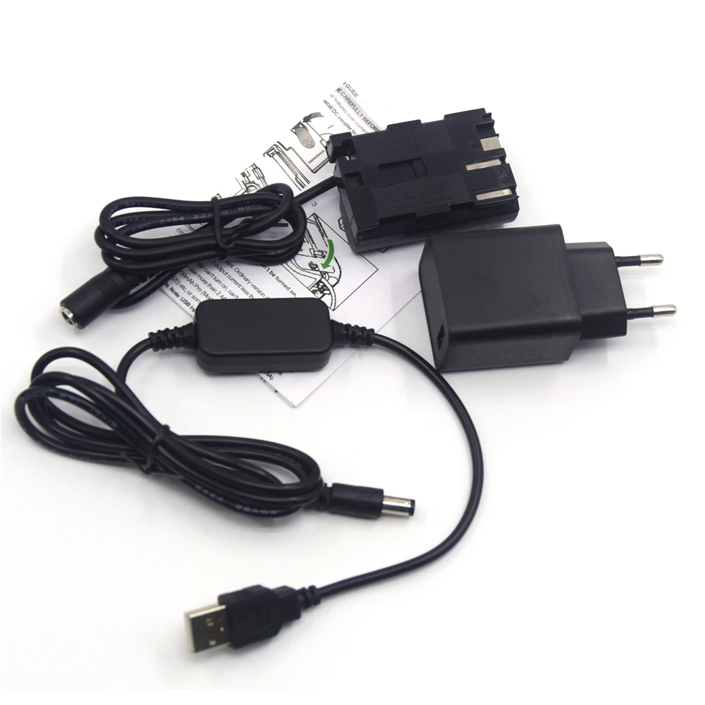 USB-кабель для внешнего аккумулятора и адаптер быстрой зарядки Canon EOS 20D 30D 40D 5D 50D D30