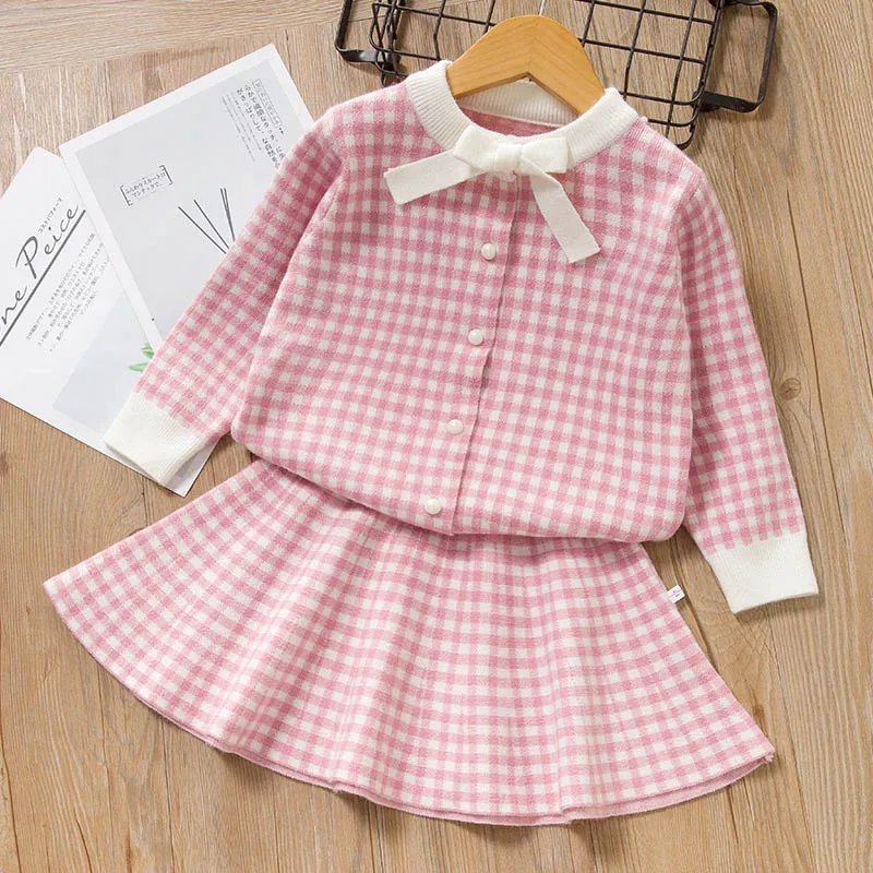 AX1277 Pink Keelorn/комплект с платьем для девочек; Новинка года; весеннее платье; детская однобортная одежда; модное платье принцессы; дизайнерский комплект одежды для девочек - Цвет: AX1277 Pink