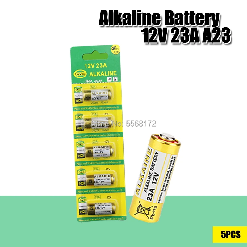 Первичная сухая щелочная батарея 21/23 23GA A23 A-23 GP23A RV08 LRV08 E23A V23GA 12 В 5 шт./1 упаковка |