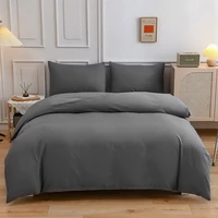 new bedding sets simple color lake blue striped bed sheet duver quilt cover pillowcase soft silver gray king queen full twin