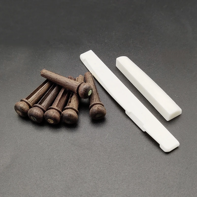 Rosewood Kit 6 шт. Акустическая гитара палисандр чистая кость/черное дерево/розовое дерево/Cocobolo Мост Pin набор из чистой кости мост Гайка Седло - Цвет: Rosewood Kit