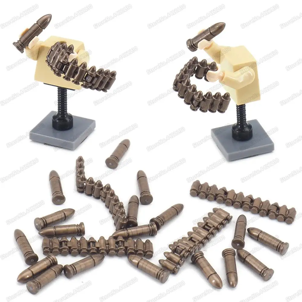 Guns Bullet Chain Military Assembling Building Block Legion Weapons Set Moc WW2 Equipment Special Soldier Model Gifts Child Toys | Игрушки и