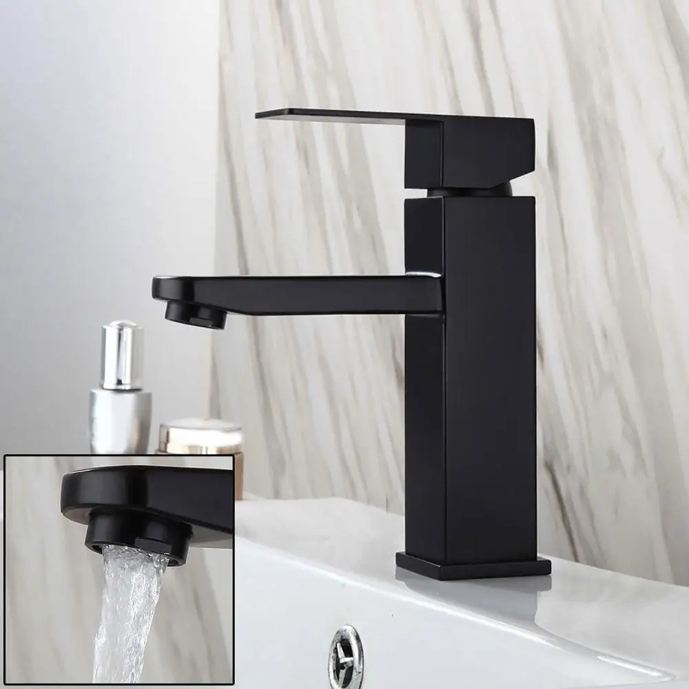 

Stainless Steel Bathroom Kitchen Washbasin Faucet Square Sink Basin Mixer Tap