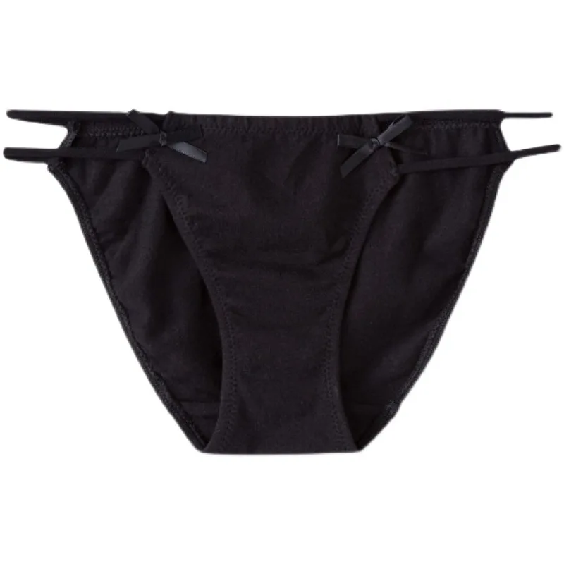 

Sexy Bowknot Hip-Lifting Breathable Panties Women Lingerie Low-Waist Hollow Out Fitness Comfortable Briefs Fashion Cotton Thong