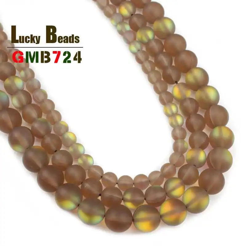 Коричневые матовые Австрийские кристально блестящие лунные камни круглые