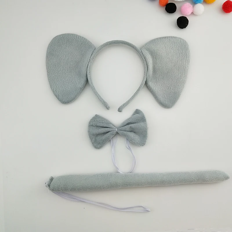 Платья для детей и взрослых слон вечерние Повязка На Голову галстук хвост