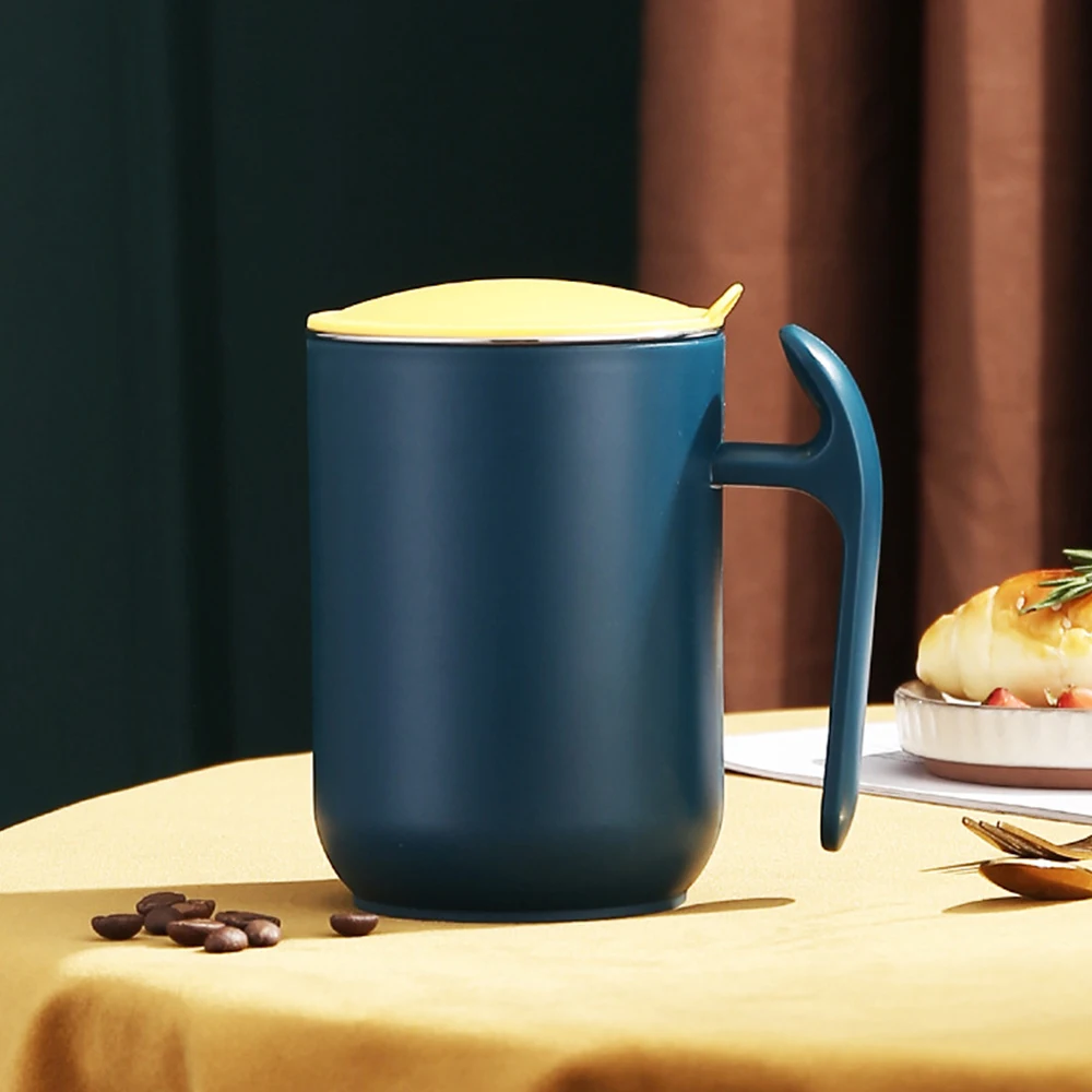 550 мл Кофе чашка с крышкой офис стакана воды Нержавеющая сталь молоко чайные