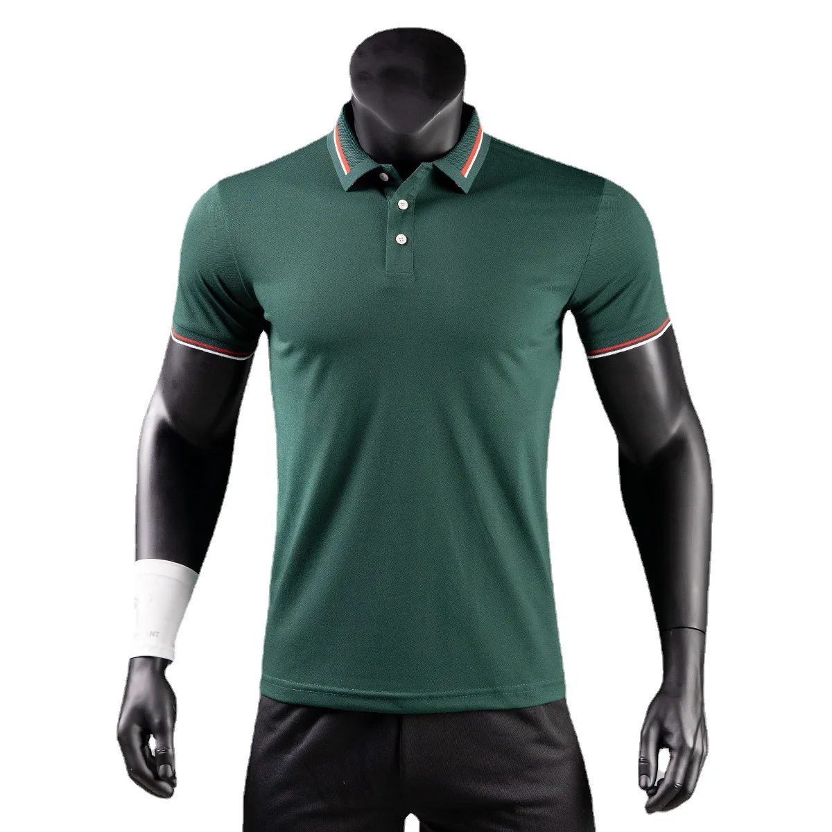 

Men's Double-Sided Jacquard Collar Casual Sports Polo Shirt 180g Siro Spinning Fine Beaded Lapel Short-Sleeved T-Shirt