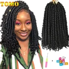 Волосы для наращивания TOMO Bomb Twist, синтетические, 12 прядей, для темнокожих женщин